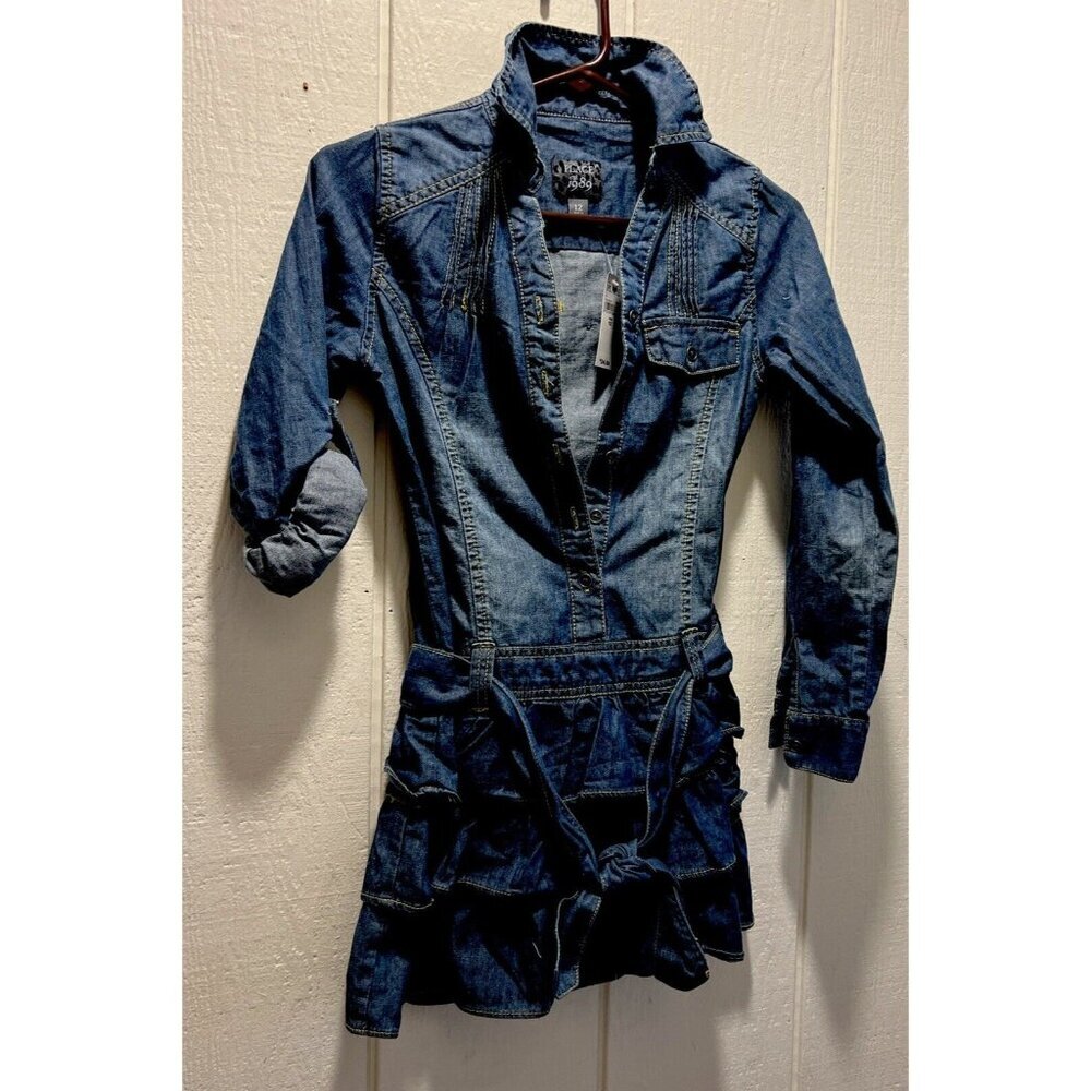 Rare Y2K NWT Little Girls Denim dress, size 12